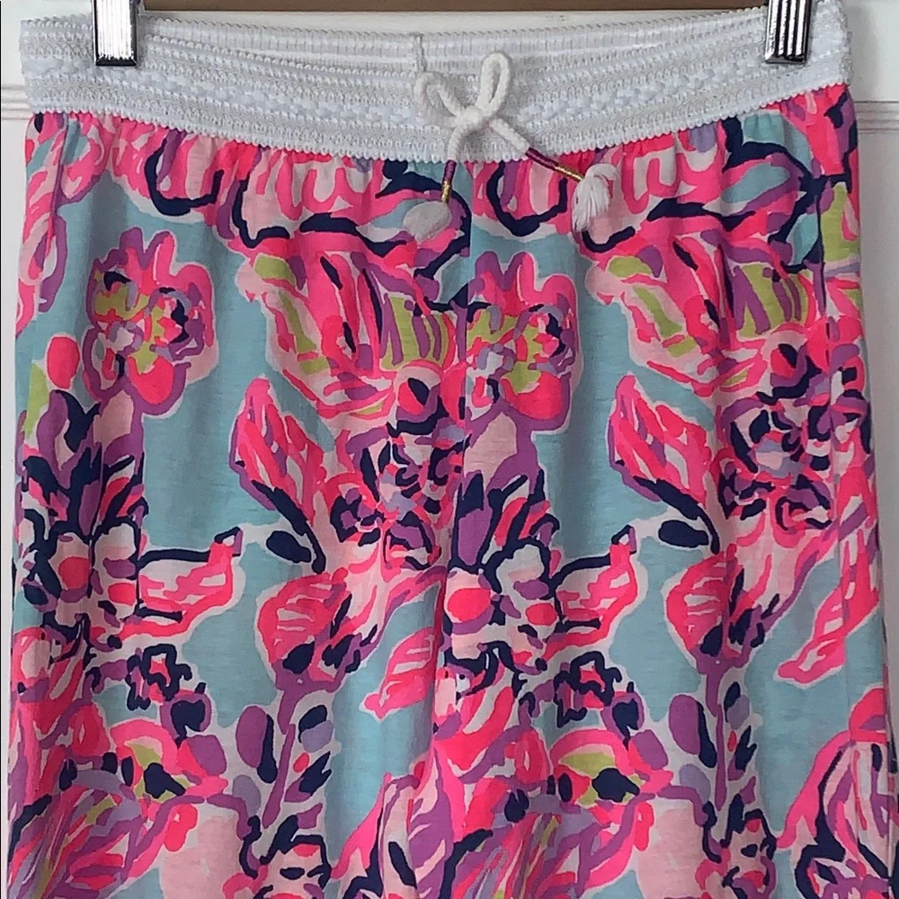 Lily Pulitzer Girls Bright Pink Pajama Loungewear Pants EUC 8/10 Large